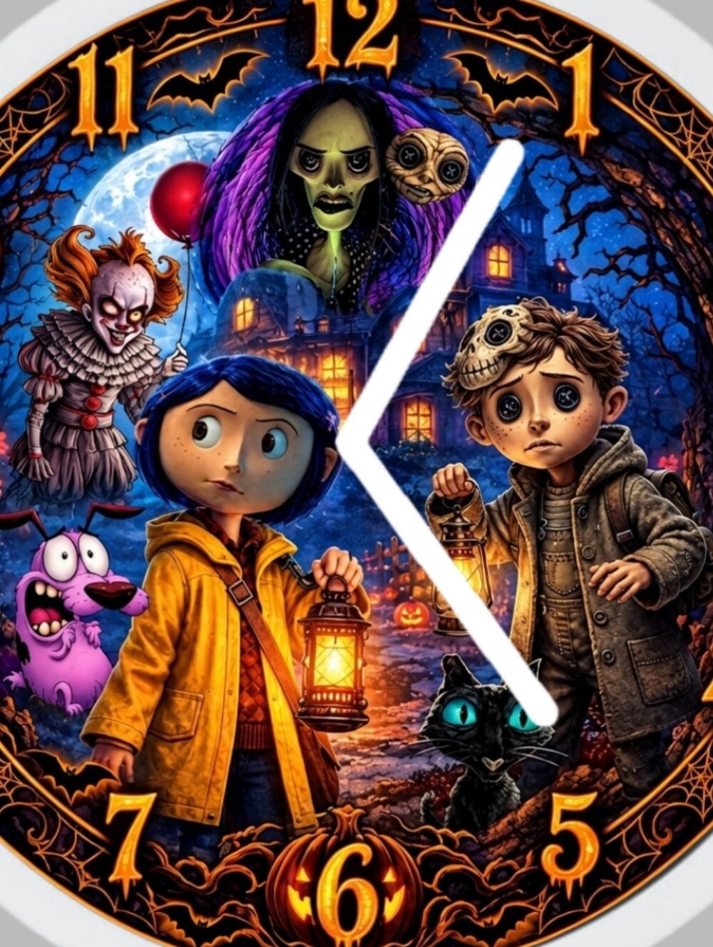 Coraline Halloween Spooky Christmas Clock